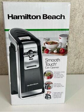 Hamilton Beach Smooth Touch Electric Can Opener in Black and Silver New open box